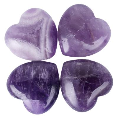 China No Wholesale Pricehand Cut Chevron Crystal Heart Natural Amethyst Shaped Crystals for sale