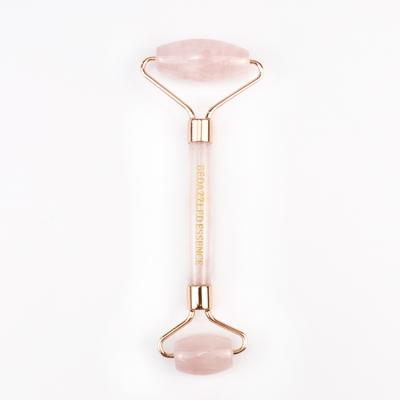 China Private Label Crystal Facial Natural Beauty Massager High Quality Rose Quartz Jade Face Lift Pink Roller for sale