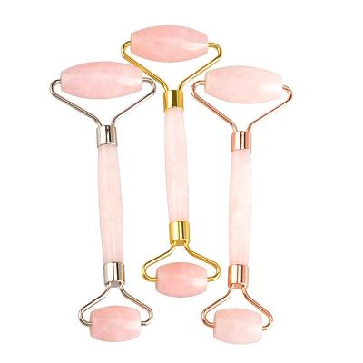 China Best High Quality Anti Aging Quartz Jade Roller Face Lifting Guasha Jade Stone Cold Crystal Rose for sale