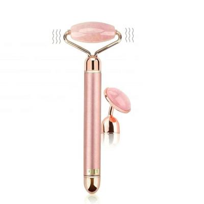 China T-shape Anti-Aging Rose Quartz Vibrating Beauty Bar Japan Best High Quality Gold Face Massager Function Stick for sale