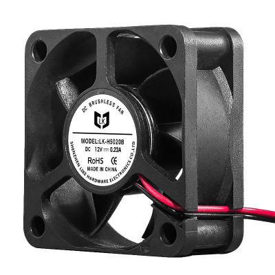 China Industrial Equipment 5020 High RPM Cfm Fan 12V 1.60W 50*50*20mm DC 12V 5V Dual Socket Ball Fan 12V 1.60W for sale