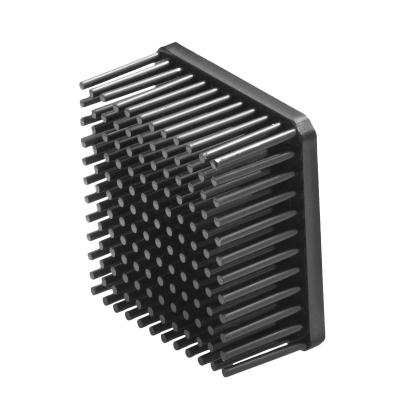 China LED Heatsink 3W Length Width 45*45mm And Size 20mm Black Anodic Oxidation Square Led Light Aluminum Pin Fin Forged Laser Heatsink for sale