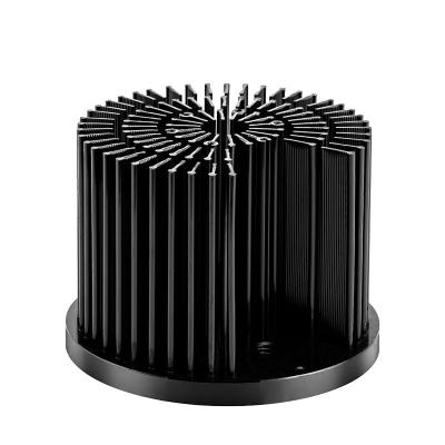 China LED Lights 35W Diameter 110mm And Height 79mm Black Anodic Oxidation Aluminum Round Led Light Pin Fin Heat Sink Radiator for sale