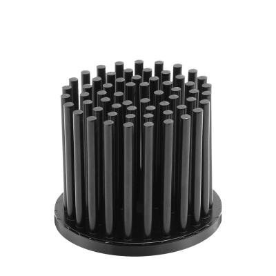 China Machine Work 12W Diameter 55mm And Height 45mm Black Anodic Oxidation Aluminum Round Led Pin End Amplifier Heat Sink Lightweight For Power Amplifier for sale