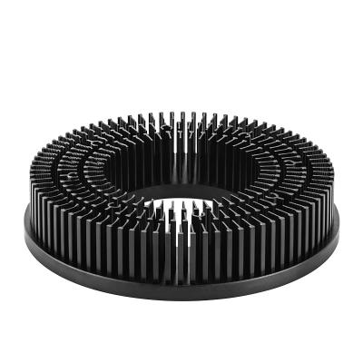 China Led Lighting Radiator 20W Diameter 160mm And Height 35mm Black Anodic Oxidation Aluminum Round Led Pin Fin Heat Sink For Led Light Grow Light for sale