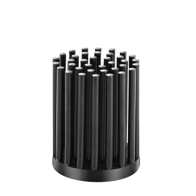 China Machine Work 10W Diameter 35mm And Height 45mm Black Anodic Oxidation Aluminum Round Led Pin End Cylindrical Heat Sink Lightweight for sale