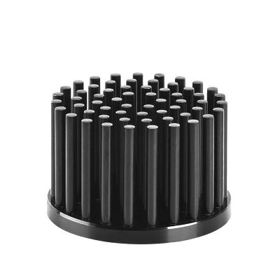 China Machine Work 10W Diameter 50mm And Height 30mm Black Anodic Oxidation Aluminum Round Led Pin End Amplifier Heat Sink Lightweight For Power Amplifier for sale