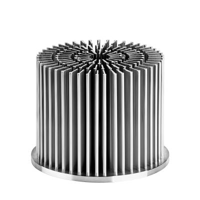 China LED Lights 35W Diameter 110mm And Height 85mm Silver Anodizing Aluminum Round Led Light Pin Fin Heat Sink Radiator for sale