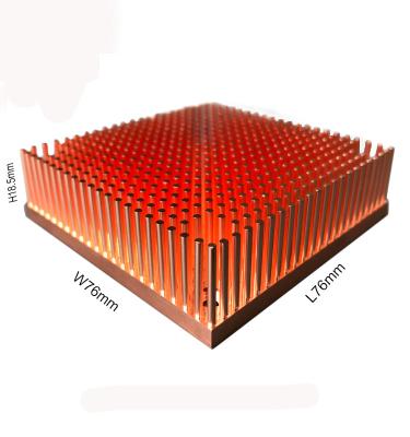 China Large Copper Radiator Heatsink, Copper Pipe Heatsink Plate, Forged Copper Pin Fin Heat Sink for sale