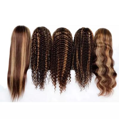 China 100% Virgin Human Hair Density Highlight Ombre Color Wig Lace Front Wigs 100% Curly Virgin Human Hair HD Lace Front Wigs 250% Lace Front Brazilian for sale