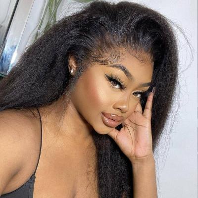 China Curly Straight Wig Front Long Remy Yaki Wave Lace Frontal Wigs 150% Density Yaki Hair Wigs 13*4 Lace Brazilian Hair for sale