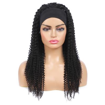 China Kinky Curl Water Wave Headband Wigs Brazilian Remy Human Hair Wig Glueless 12-26 Inch For Women for sale