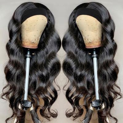 China Body Wave Body Wave Hair Wig With Brazilian Hairband Headband Wig For Women Glueless Remy Human Hair for sale