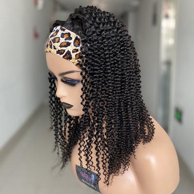 China Wholesale Price 100% Unprocessed Curly Hair Curly Headband Curly Wig For Black Women for sale