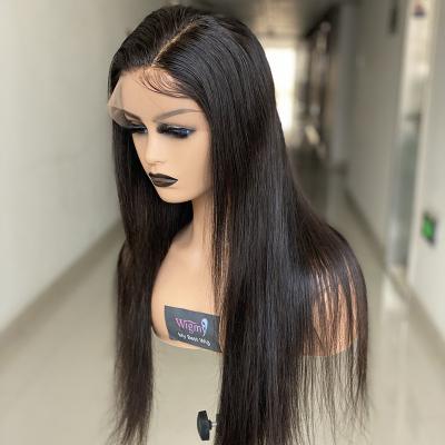 China Silky Straight Wave 13x4 Lace Front Human Hair Wig Brazilian Remy Straight Lace Front Wig For Women Pre Plucked Hairline for sale