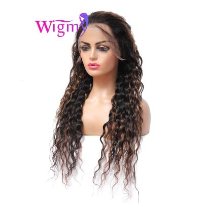 China Wholesale Brazilian Water Wave 150% Density Wigs With Highlights Water Wave Ombre Color Hair Wigs for sale