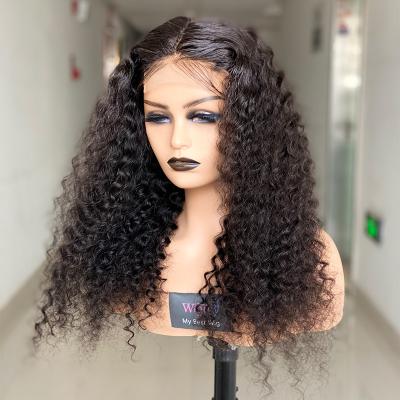 China Deep Wave Brazilian remy lace wig Water Wave 100% Human Hair 4*4 Lace Closure Frontal Wigs for sale