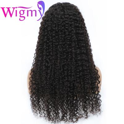 China Kinky Curly Kinky Curly Wig With Bangs Brazilian Curly Kinky Curly Human Hair Front Bang Lace Front Hair for sale