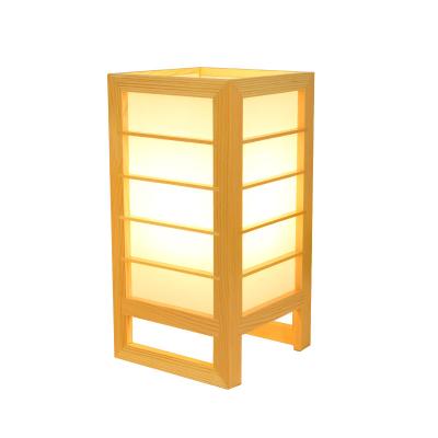 China American creative simple Nordic modern tatami style bedside floor lamp Korean style hand lamp solid wood and room bedroom lamp table for sale