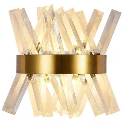 China Crystal Bedroom Background Wall Aisle Stair Lamp Simple Postmodern Light Luxury Hotel Bedside Lamp Simple Modern Nordic Creative American Style Wall Lamp Living Room TV for sale