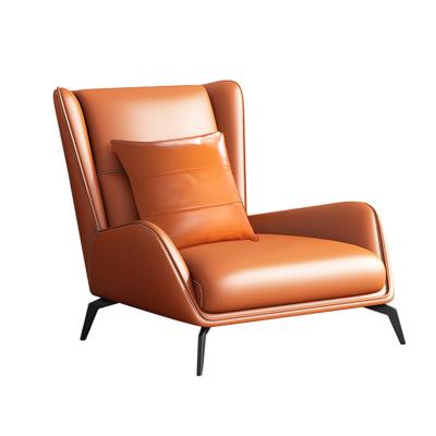 China Modern italian style living room leather single seater leisure sofa chair for sale