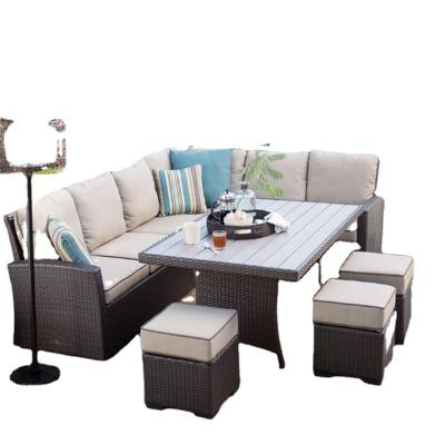 China Modular Rattan Sofa Chair Outdoor Courtyard Terrace Balcony Leisure Armchair Set for sale