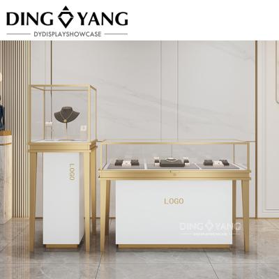 China Jewelry Display Counter , Beauty Design Style Durable Sophisticated Enclosed Storage Area for sale