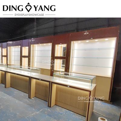 China Vitrinas clásicas de madera y vidrio para joyería, fabricantes de fábrica proveedores ofrecen diseño 3D OEM ODM servicio personalizado en venta