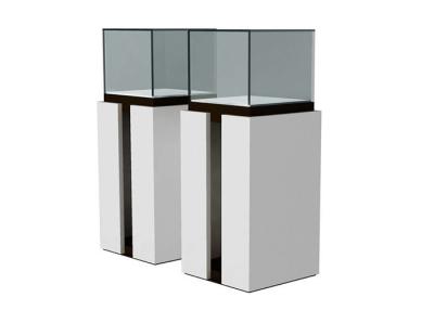 China Convenient Storage Exhibition Display Plinths In White / Black Lacquer Finish for sale