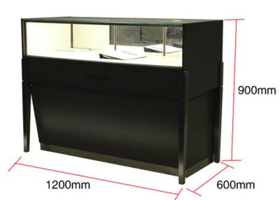 China Kabinetten van de het Glasvertoning van het borstelroestvrije staal de Kleinhandels, Vitrines van Steen de Zwarte Juwelen Te koop