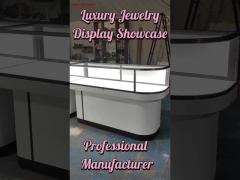 Customized high-end black and white minimalist style jewelry display showcases