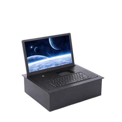 China Audio and Video hidden electric pop up desk lcd motorized lift down computer monitor flip for conference room table for sale