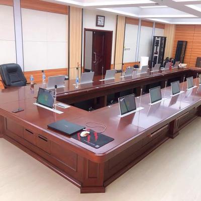 China Voting 15.6 17.3 18.4 21.5 23.8 inch motorized computer lcd monitor lift for conference room system desk for sale