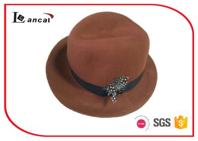 China Brownness Ladies Wool Felt Hat for sale