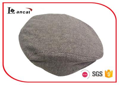 China Brown Herringbone Wool Flat Cap for sale