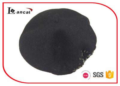 China Paillettes de la forma del sombrero de punto de la boina de la lana negra diversos para las señoras en venta