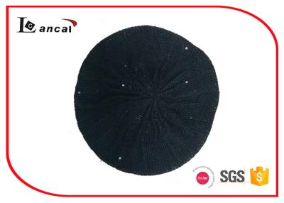 China Lentejuela plástica del sombrero de la boina del punto de la viscosa LC15/1110-15 pequeña para las señoras en venta