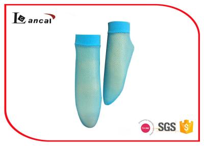 China Fischnetz-Damen-Seide trifft 8% Spandex, Blau gestrickte Nylonknie-Socken hart zu verkaufen