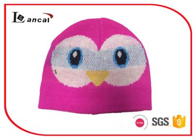 China 100% Acrylic Knit Beanie Hat Bird Jacquard Design , Ladies Knit Hats for sale