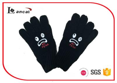 China Black Mens Winter Gloves With Offset Printing Monster , Insulated Winter Gloves for sale