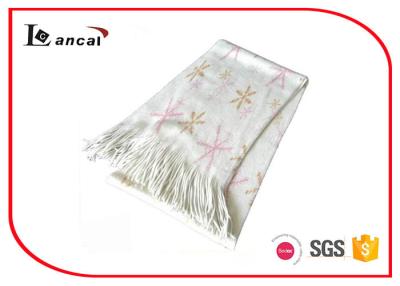 China Snowflake Print Ladies Fashion Scarves Durable Adults White Soft Handle Scarf for sale