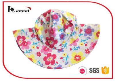 中国 Cotton Flower  Printed Bucket Hat With Circle Lining  for girls 販売のため