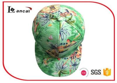 China 6 Panel  Polyester  Baseball Caps Hats,Tropical Style Ball Caps for sale