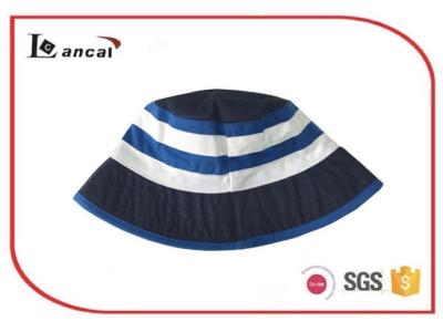 China Boys custom printed cheap stripe reversible navy bucket hat for kids for sale