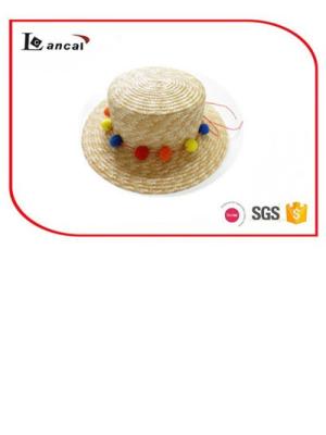 China Fashion Ladies StrWide-brimmaw Hat,Natural Sun Hat With Bright Hair Bulb for sale