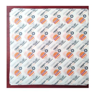 China Customized Greaseproof Logo Printed Food Safe Grade PE Coated Paper Sheets For Hamburger Sandwich Package Grocery Greaseproof Meat Wrapping Paper for sale