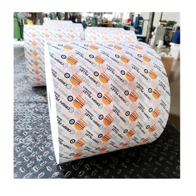 China Customized Printed Food Grade Greaseproof PE Coated Paper Roll For Hamburger Sandwich Package Grocery Greaseproof Meat Wrapping Paper for sale