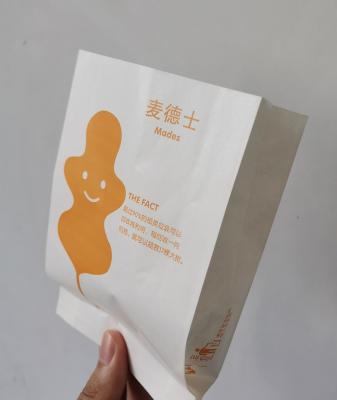 China Good Quality Greaseproof PE Coated Paper Bags, Food Paper Bags for Packaging Fried Food with Logo for sale