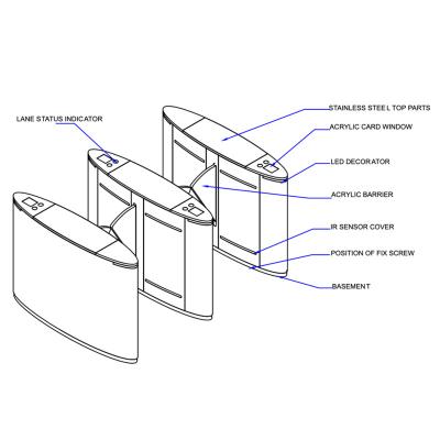 China Security Access Control Management Recognition Swing Barrier Security High Speed ​​Face Turnstile Gate for Airport and Customs Checkpoint for sale