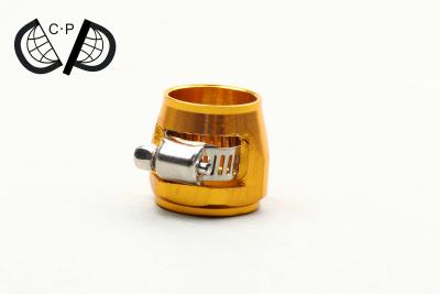 China Yellow Braided Fuel Line Clamps Fuel Hose Finisher Nipple Clamp TF - AN04 for sale